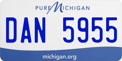 MI license plate DAN5955