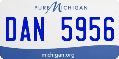 MI license plate DAN5956