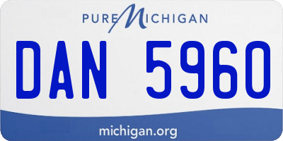 MI license plate DAN5960