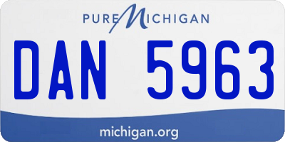 MI license plate DAN5963