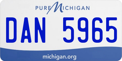 MI license plate DAN5965