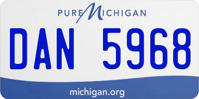 MI license plate DAN5968