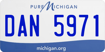 MI license plate DAN5971