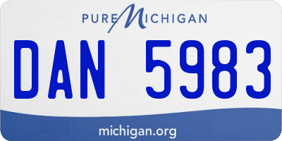 MI license plate DAN5983