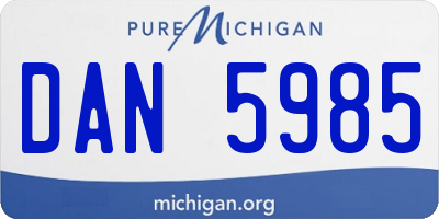 MI license plate DAN5985