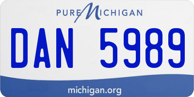 MI license plate DAN5989
