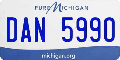 MI license plate DAN5990