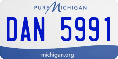 MI license plate DAN5991