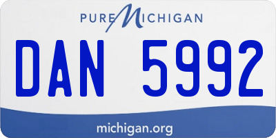 MI license plate DAN5992