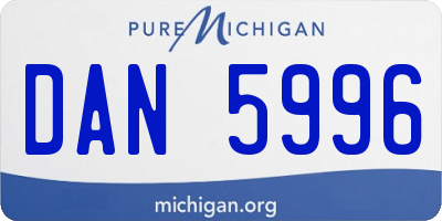 MI license plate DAN5996