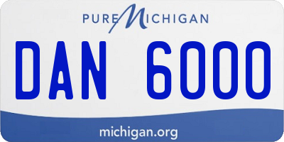 MI license plate DAN6000