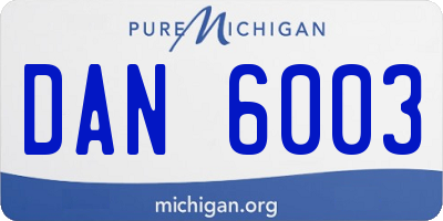 MI license plate DAN6003