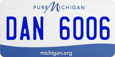 MI license plate DAN6006
