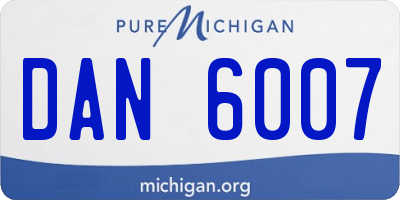 MI license plate DAN6007