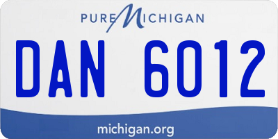 MI license plate DAN6012