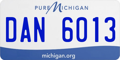 MI license plate DAN6013