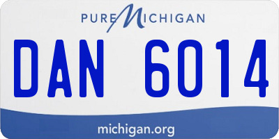 MI license plate DAN6014