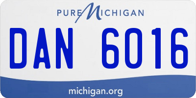 MI license plate DAN6016