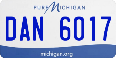 MI license plate DAN6017