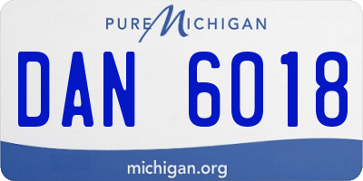 MI license plate DAN6018