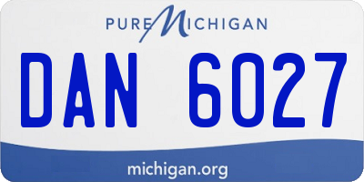 MI license plate DAN6027