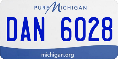 MI license plate DAN6028