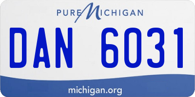 MI license plate DAN6031