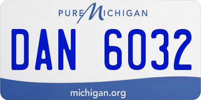MI license plate DAN6032
