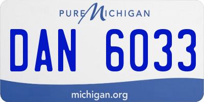 MI license plate DAN6033