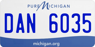 MI license plate DAN6035