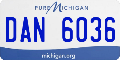 MI license plate DAN6036