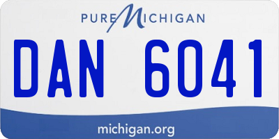 MI license plate DAN6041