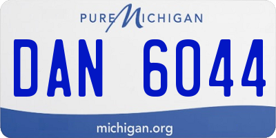 MI license plate DAN6044