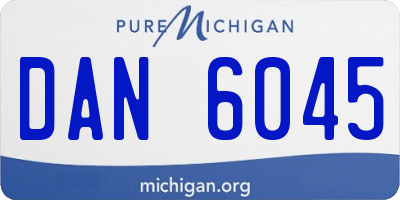MI license plate DAN6045