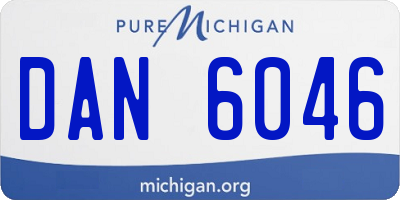 MI license plate DAN6046