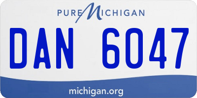 MI license plate DAN6047