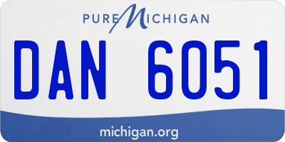 MI license plate DAN6051