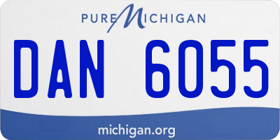 MI license plate DAN6055