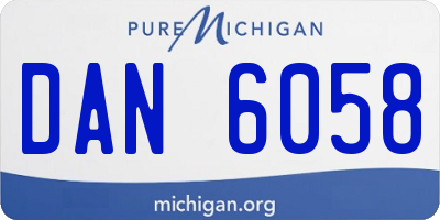 MI license plate DAN6058