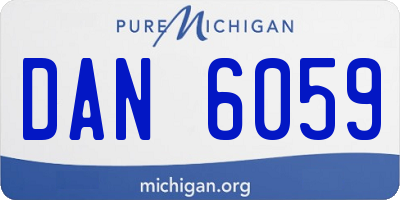 MI license plate DAN6059