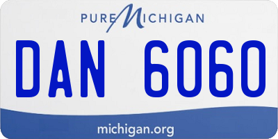 MI license plate DAN6060