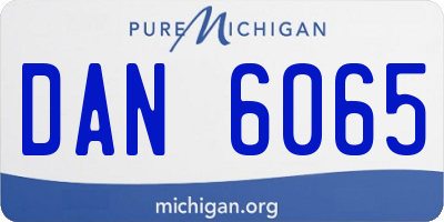 MI license plate DAN6065