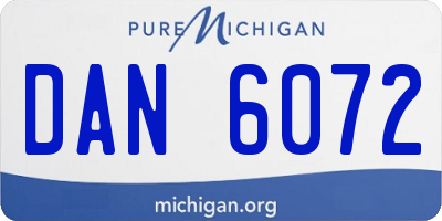 MI license plate DAN6072