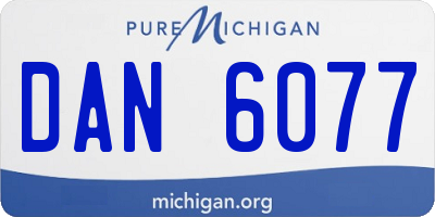 MI license plate DAN6077