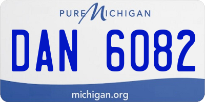 MI license plate DAN6082