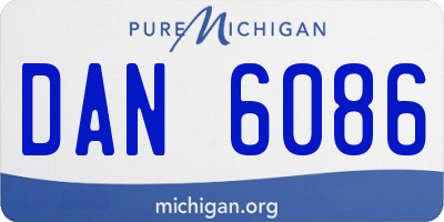 MI license plate DAN6086