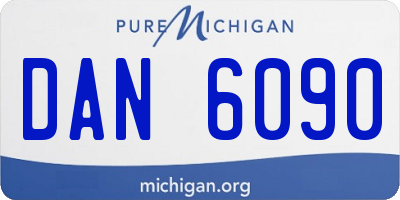 MI license plate DAN6090