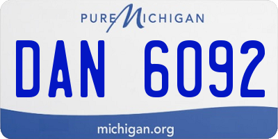 MI license plate DAN6092