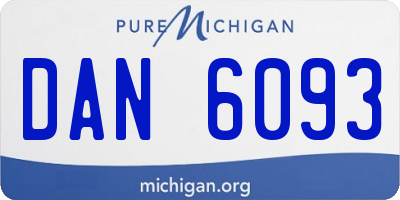 MI license plate DAN6093