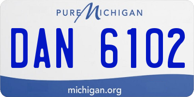 MI license plate DAN6102